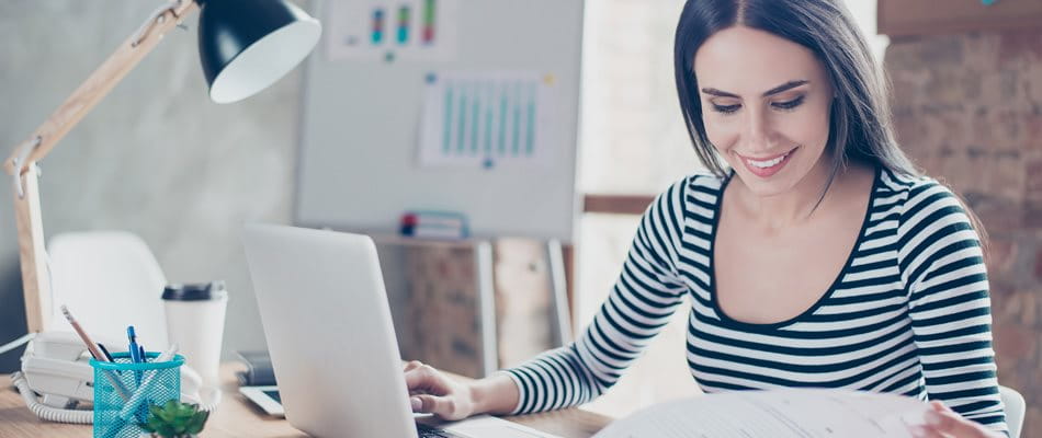 Woman in home office