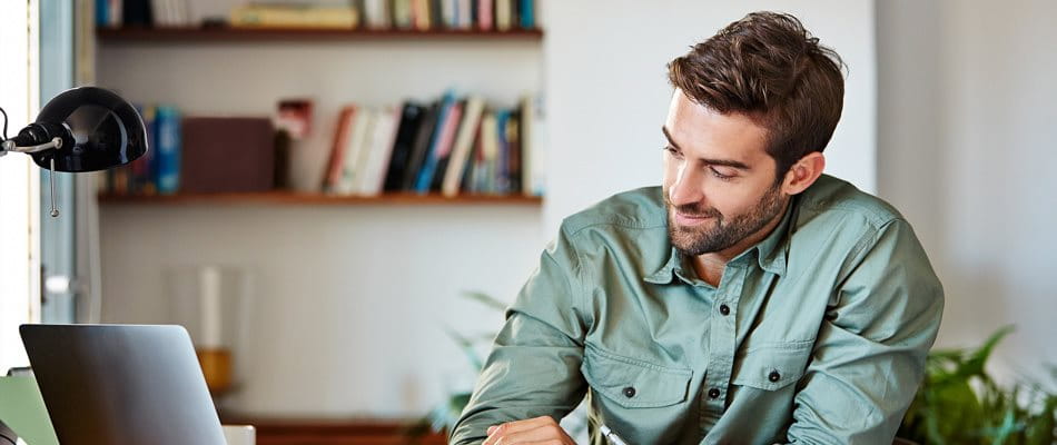 Man sitting at desk