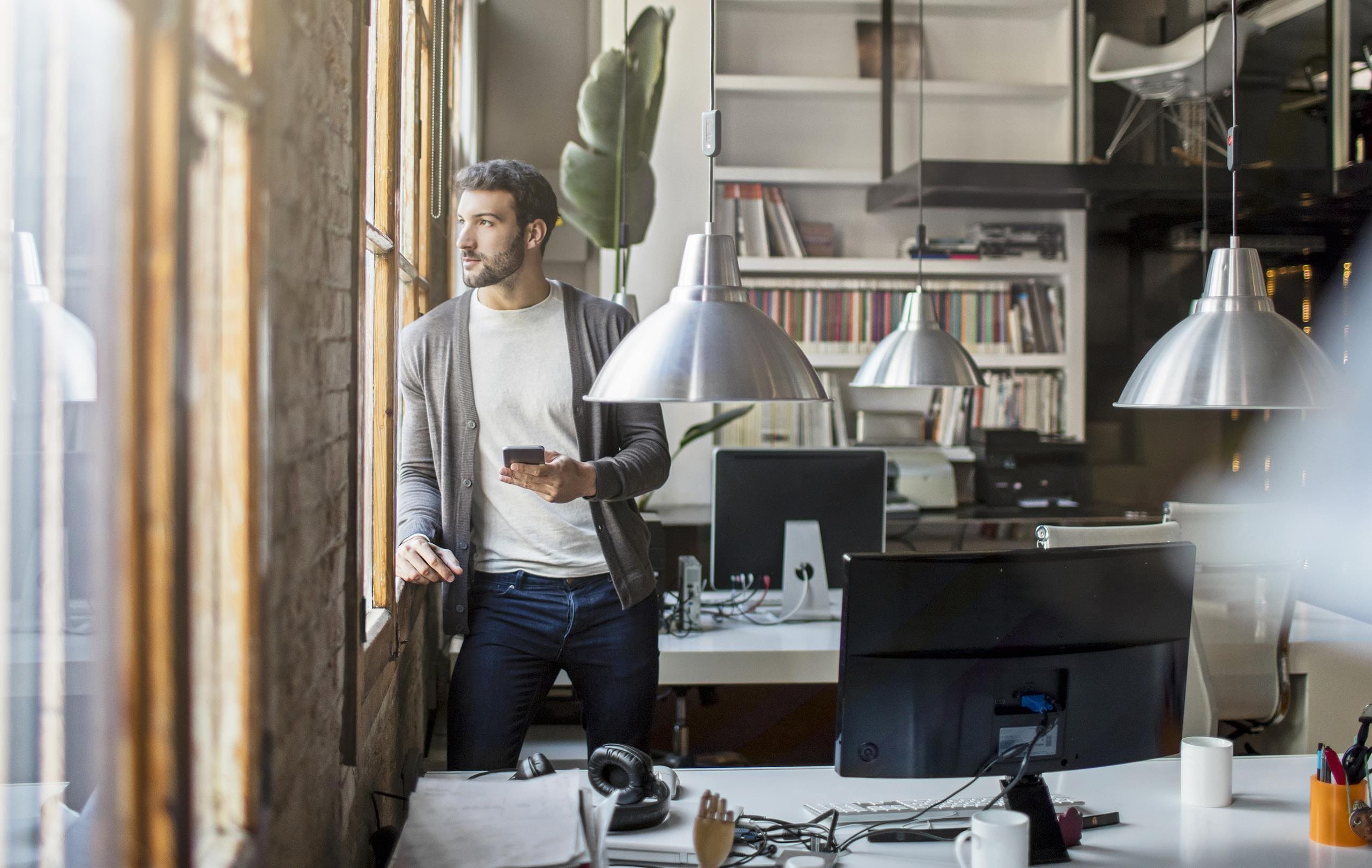 Company owner in the office