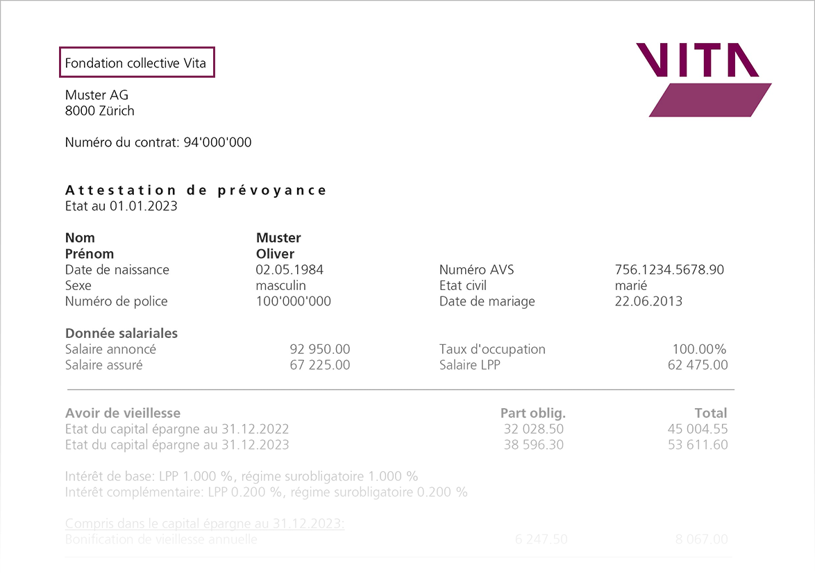 Attestation de prévoyance