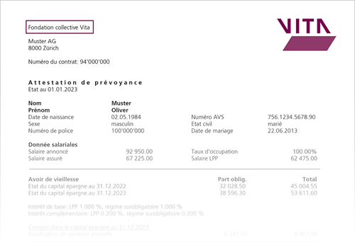 Attestation de prévoyance